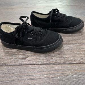Vans authentic black lace up shoes size 9.5 toddler